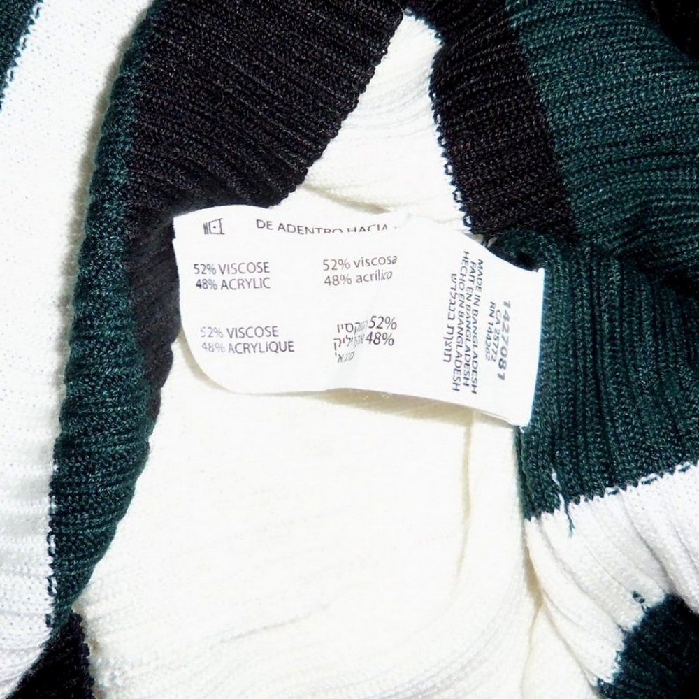 Dex Lightweight Green Ivory Striped Sweater Women’s Large NWT - Picture 5 of 8